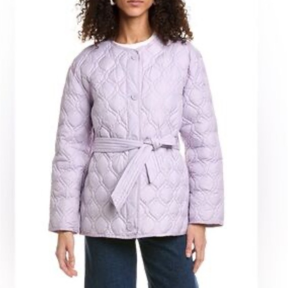 NWT- Sandro Lavender Quilted Jacket with Belt - Picture 5 of 13